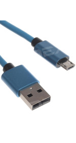 Cable DEXP microUSB (M) - USB (M) (2.1A, 1m, blue) [DXMU100MPBl]