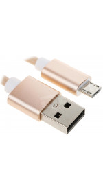 Cable DEXP microUSB (M) - USB (M) (2.1A, 1m, gold) [DXMU100MPG]