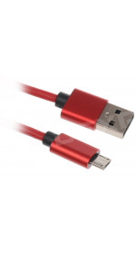 Cable DEXP microUSB (M) - USB (M) (2.1A, 1m, red) [DXMU100MPR]