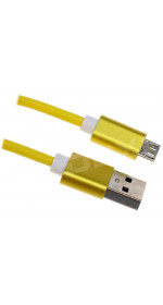 Cable DEXP microUSB (M) - USB (M) (2.1A, 1m, yellow) [DXMU100MPY]