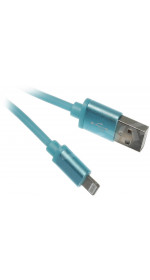 Cable 8 pin (M) - USB (M), 1m, FinePower [FPU8100MPBl]  2.1A; blue