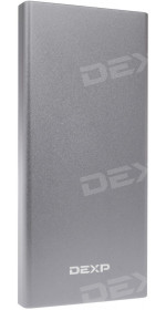 Power bank 15000 mAh DEXP RV-15 (2.4A, 2xUSB, Li-pol, charge indication, gray)