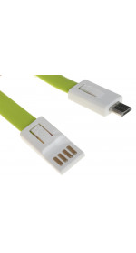 Cable microUSB Schitec (2A, 0.15m, green) [UC072Gr]
