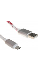 Cable microUSB Schitec (1.5A, 1m, white/pink) [UC081 - 1168719]