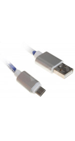 Cable microUSB Schitec (1.5A, 1m, white/purple) [UC081 - 1168720]