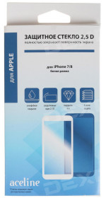Protective glass Aceline iPhone 7/8, full screen, white frame (AI78-201)