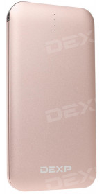 Power bank 8000 mAh DEXP HC M8 (2.1A, USB, microUSB, 8pin adapter, met.,  cable, Li-pol, gold)