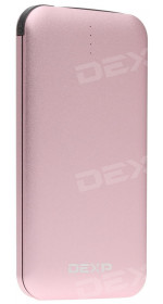 Power bank 8000 mAh DEXP HC M8 (2.1A, USB, microUSB, 8pin adapter, met., cable, Li-pol, pink)