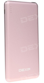 Power bank 8000 mAh DEXP HC Slimline (2.1A, USB, Type C, met, all cable, Li-pol, pink)