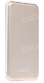 10000 mAh DEXP HC M10-2 (2.1A, USB, Type C, met, cable, Li-pol, gold)