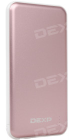 10000 mAh DEXP HC M10-2 (2.1A, USB, Type C, met, all cable, Li-pol, pink)