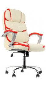 Office Chair DEXP CEO Beige/Red [ Polyurethane, up to 120 kg, Beige-red]