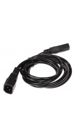Cable IEC 320 C13 (M) - IEC 320 C14 (F), 2m, FinePower [WPC13M14F200] 0,5sq.mm.; black