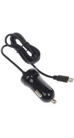Car USB charger microUSB AceLine C5B1A MC (1A, integrated cable, 1m, black)