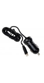 Car USB charger 8pin AceLine C5B1A i8 (1A, integrated cable, 1m, black)
