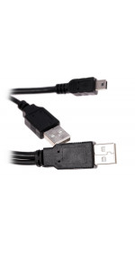 Cable mini USB (M) - 2*USB (M), 0,5m, DEXP [Ux2MiuBSI050] 2A; black