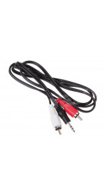 Cable 3.5 Jack (M) - 2xRCA (M), 1m, DEXP [H010-J2R] black