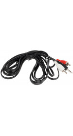 Cable 3.5 Jack (M) - 2xRCA (M), 3m, DEXP [H030-J2R] black