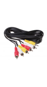 Cable 3xRCA (M) - 3xRCA (M), 2m, DEXP [H020-3R3R] black