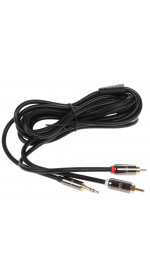 Cable 3.5 Jack (M) - 2xRCA (M), 3m, DEXP premium [SI030-J2R] black