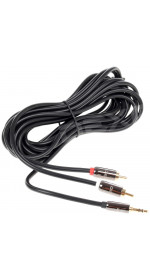 Cable 3.5 Jack (M) - 2xRCA (M), 5m, DEXP premium [SI050-J2R] black