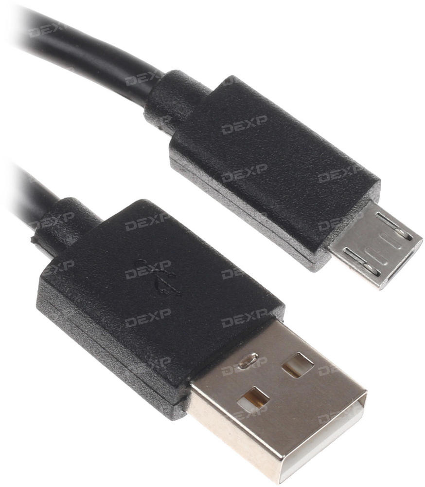 Cable DEXP microUSB (M) - USB (M) (2.1A, 1m, black) [DXMU100B]