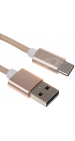 Cable DEXP USB-C (M) - USB (M) (2.1A, 1m, gold) [DXTypeCU100MPG]