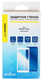 Protective glass Aceline Honor 9 Lite, full screen, grey frame (HH9L-201)