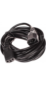 Cable IEC 320 C13 (M) - IEC 320 C14 (F), 5m, FinePower [WPC13M14F500] 0,5sq.mm.; black