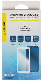 Protective glass Aceline 8 Lite/P8 Lite (2017), gold frame (HH8L-202)
