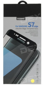 Protective glass Remax RM-028 S7 edge, gold frame, 3D