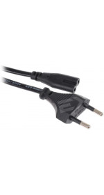 Power cord CEE 7/16 (M) -&gt; "2 pin" IEC 320 C7 (M), 5m, DEXP [HPC77500] 0,24sq.mm.; black
