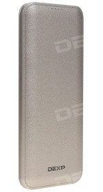 Power bank 6000 mAh DEXP XPN-6G (2.1A, 2xUSB, Li-Pol, charge indication, cable included, gold)