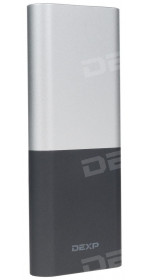 Power bank 9000 mAh  DEXP XPN Plus-9S (2,1 A, 2xUSB, Li-Pol, charge indication, cable included, silver)
