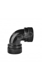 Pacific PETG Tube 90-Degree dual compression 16mm OD - Black/DIY LCS/Fitting