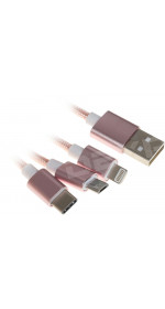 Cable 8 pin/USB-C/microUSB Schitec (1.5A, 1m, rose gold) [UC088Rg]