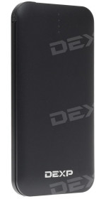 Power bank 8000 mAh DEXP HC M8 (2.1A, USB, microUSB, 8pin adapter, met., All cable, Li-pol, black)