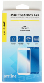 Protective glass Aceline Honor 9, full screen, black frame, 2,5D (HH9-200)