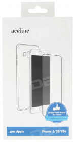 Aceline TCG-002 Cover + Protective glass for iP 5 / 5S / 5Se, plastic + silicone, transparent