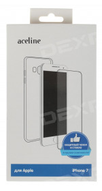 Aceline TCG-004 Cover + Protective glass for iP 7/8, plastic + silicone, transparent