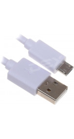 Cable DEXP microUSB (M) - USB (M) (2.1A, 1m, white) [DXMU100W]
