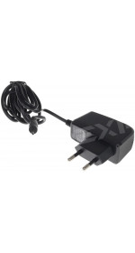 Wall USB charger DC jack 2.0 mm AceLine H5B1A Nk (1A, integrated cable, 1.2m, black)