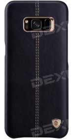 Nillkin Englon Series cover for S8 plus, synthetic leather, built-in metal plate / holder, black