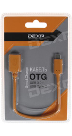 OTG Cable USB-C DEXP (USB 3.0, 0.15m, orange) [OUC015O]
