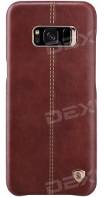 Nillkin Englon Series cover for S8 plus, synthetic leather, built-in metal plate / holder, brown