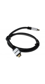 Cable HDMI (M) - HDMI (M), 1m, DEXP premium [STA-5010A010] ver.2.0, 4Kx2K; black/grey