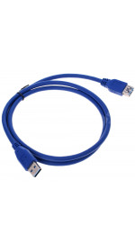 Cable USB 3.0 A (M) - USB A (F), 1m, DEXP [UamUafBSi100V3] blue