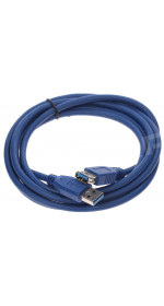 Cable USB 3.0 A (M) - USB A (F), 2m, DEXP [UamUafBSi200V3] blue