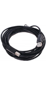 Cable USB 2.0 A (M) - USB B (M), 5m, DEXP [UamUbmBSi500V2] black