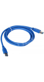 Cable USB 3.0 A (M) - USB B (M), 2m, DEXP [UamUbmBSi200V3] blue